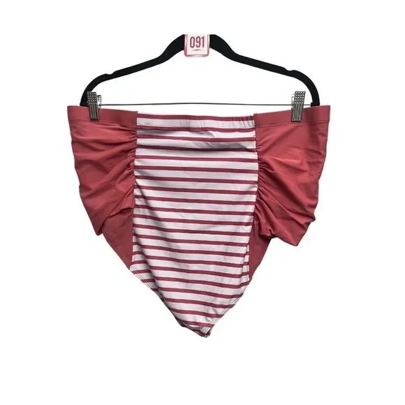 Bloomchic Striped Ruched Swim Bottom - Picture 3 of 7